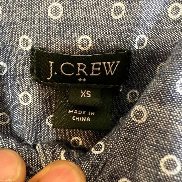 🌹J.Crew Factory Blue Chambray Popover Button Up Shirt Womens Casual XS Button - Picture 7 of 9
